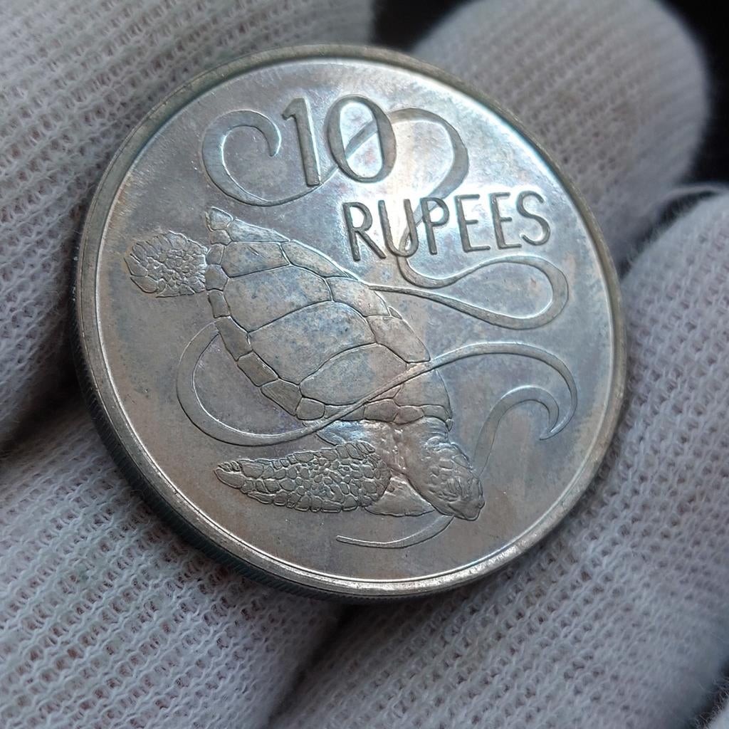 Munt / Seychellen / Elisabeth II / 10 roepie / 1974 / UNC, Postzegels en Munten, Munten | Oceanië, Ophalen of Verzenden, Losse munt