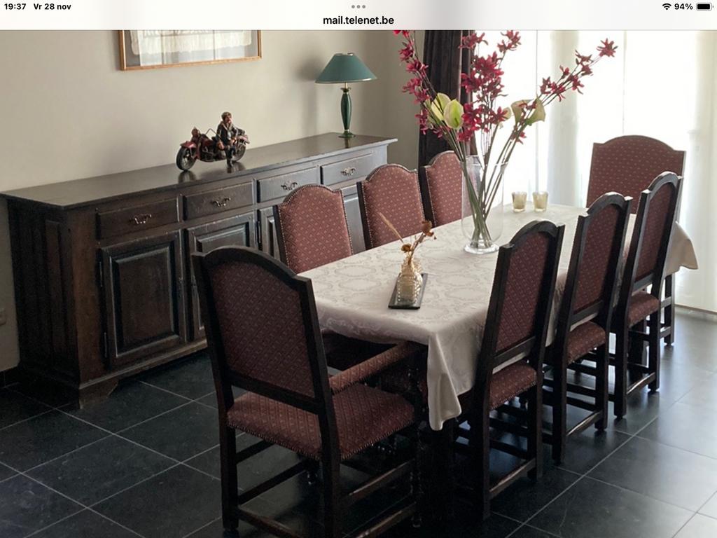 Eetkamer compleet met extra bar/boekenkast, Enlèvement, Comme neuf