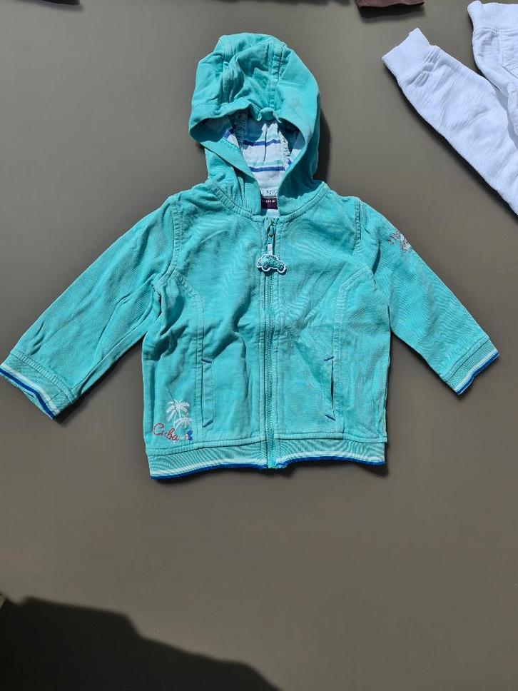 groene pull, trui, hoody met rits Sergent Major 12m/74cm, Kinderen en Baby's, Babykleding | Maat 74, Zo goed als nieuw, Ophalen