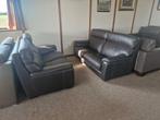 BRUINE BUFFELLEDEREN SALON 3 EN 2 ZIT, Huis en Inrichting, Ophalen, Gebruikt, Leer