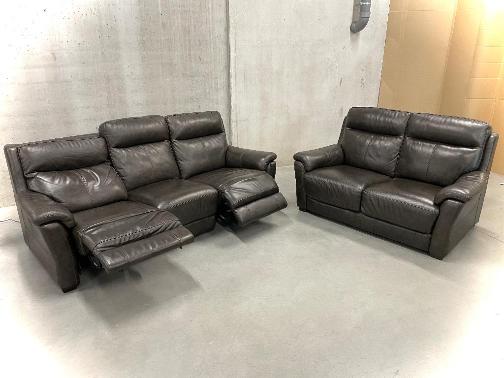 Leder salon met relaxen / NIEUWSTAAT, Enlèvement, Comme neuf, Cuir