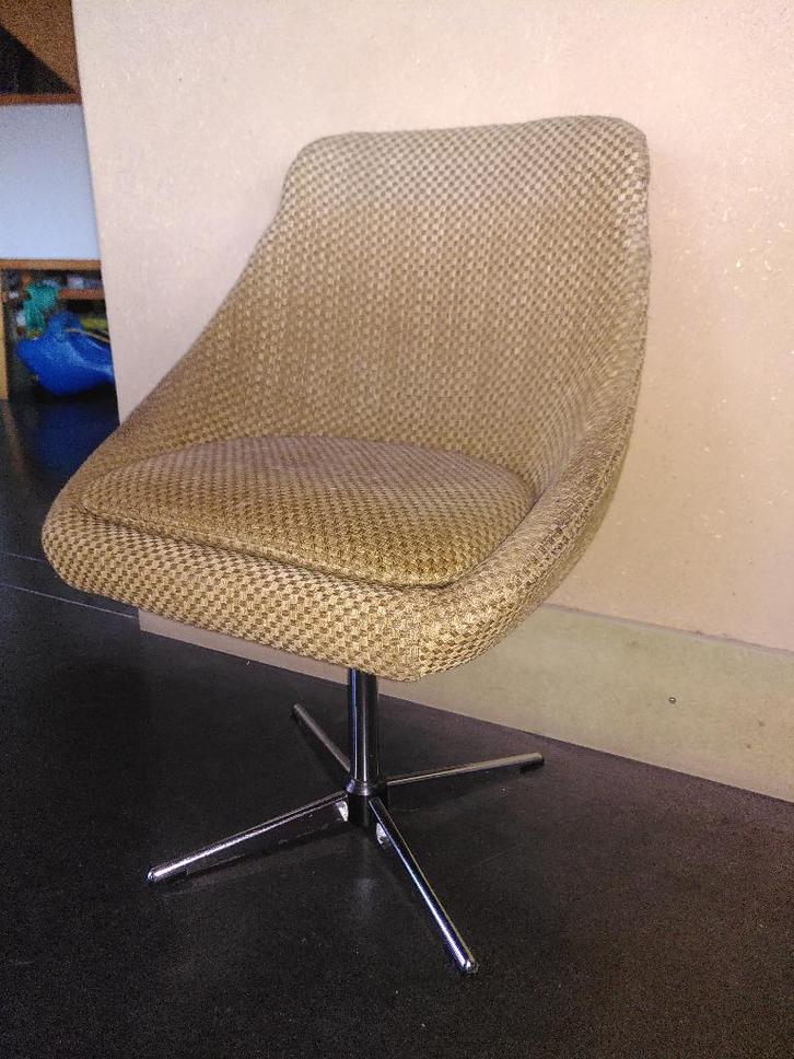 Beklede kuipstoelen (5 stuks), Huis en Inrichting, Stoelen, Gebruikt, Vijf, Zes of meer stoelen, Stof, Bruin, Ophalen