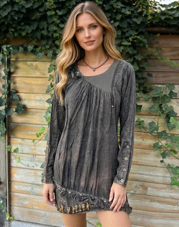 Angels Never Die — Belle tunique/robe grise — Taille S, Vêtements | Femmes, Robes, Neuf, Taille 36 (S), Gris, Au-dessus du genou