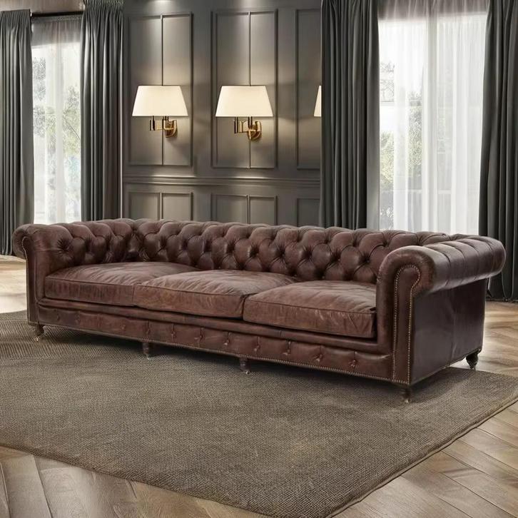 Nieuwe 4-Zits Chesterfield Bank – 4 persoons sofa, Huis en Inrichting, Zetels | Zetels, Nieuw, Rechte bank, Vierpersoons of meer