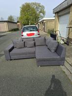 Hoekzetel met uitschuifbaar slaapbank + poef, Ophalen, Gebruikt, Hoekbank, 200 tot 250 cm