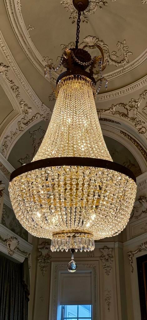 Rare grand lustre monumental en cristal, Enlèvement, Comme neuf, Verre, Design monumentaal antiek empire style