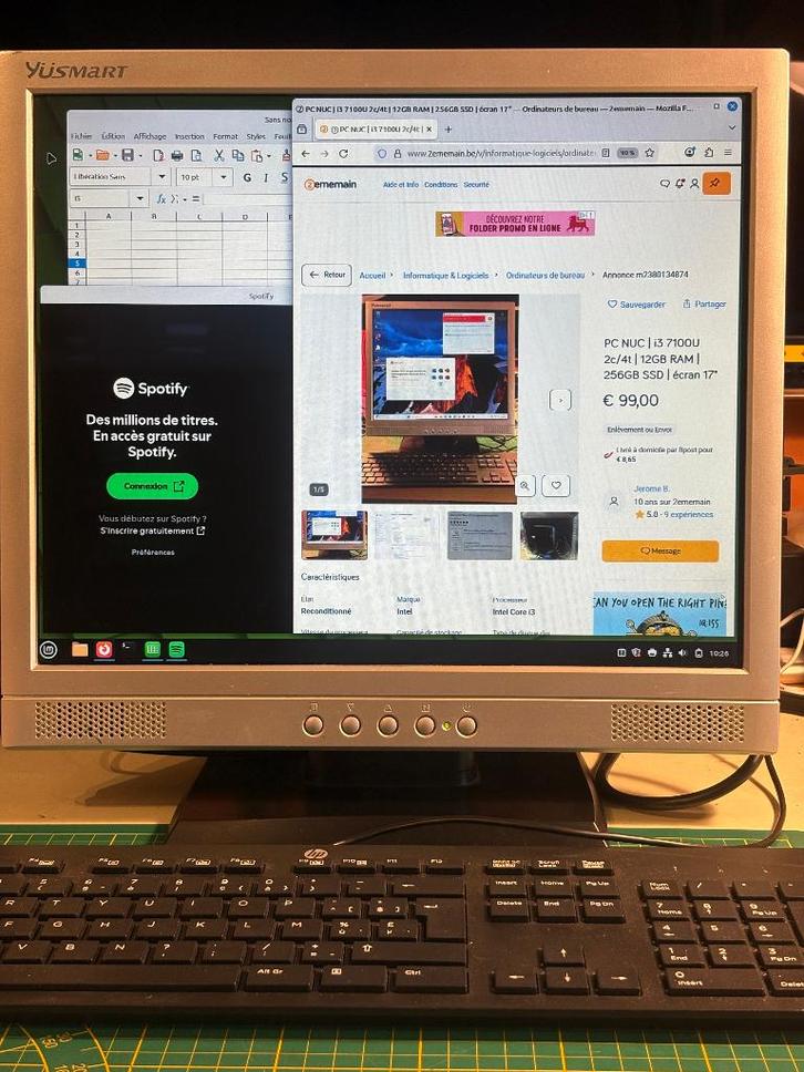 PC NUC | i3 3217U 2c/4t | 8 GB RAM | 120 GB SSD | 17" scherm, Computers en Software, Desktop Pc's, Refurbished, Minder dan 2 Ghz