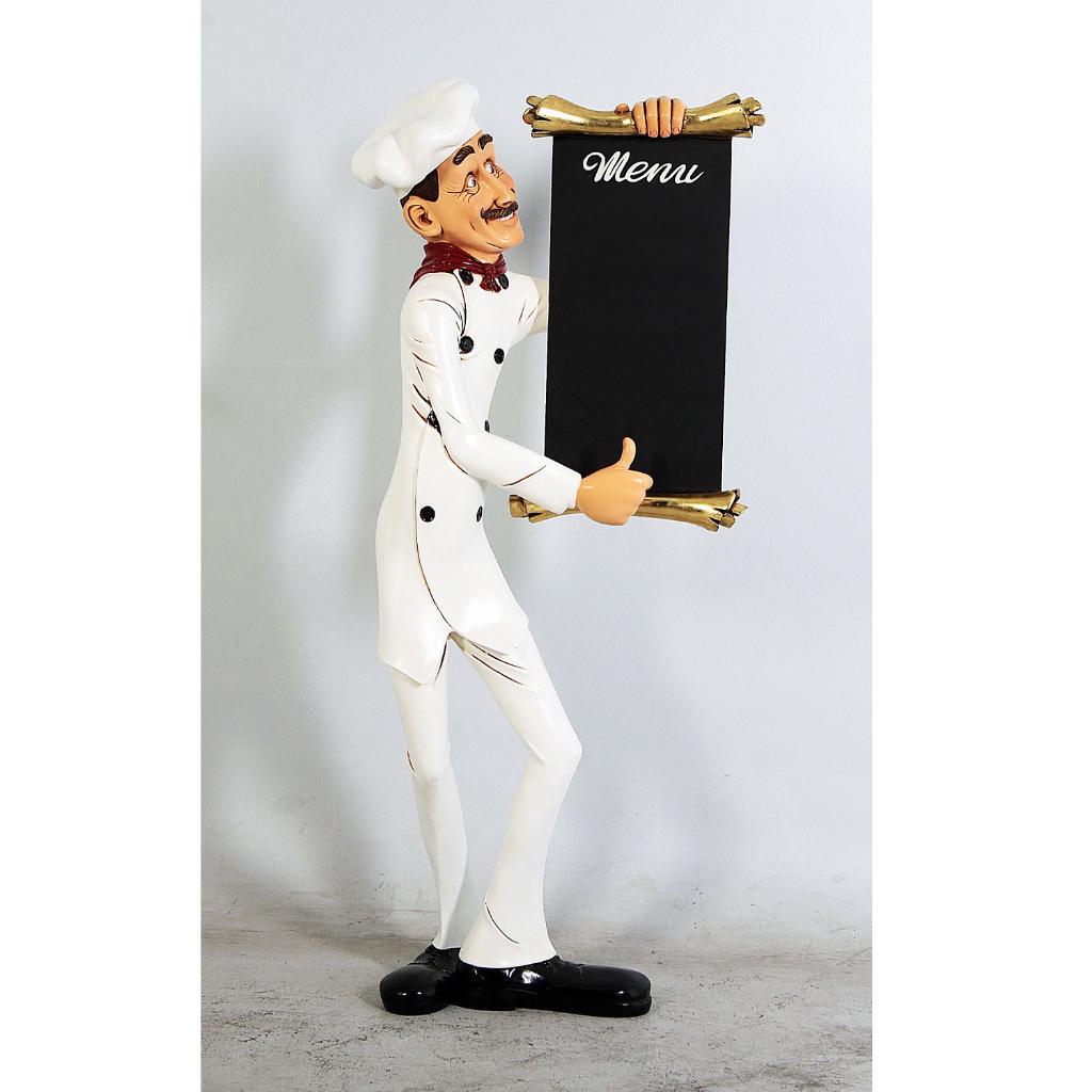 Tableau de menu « Cook »  statue Chef Skinny, 185 cm, Enlèvement, Neuf