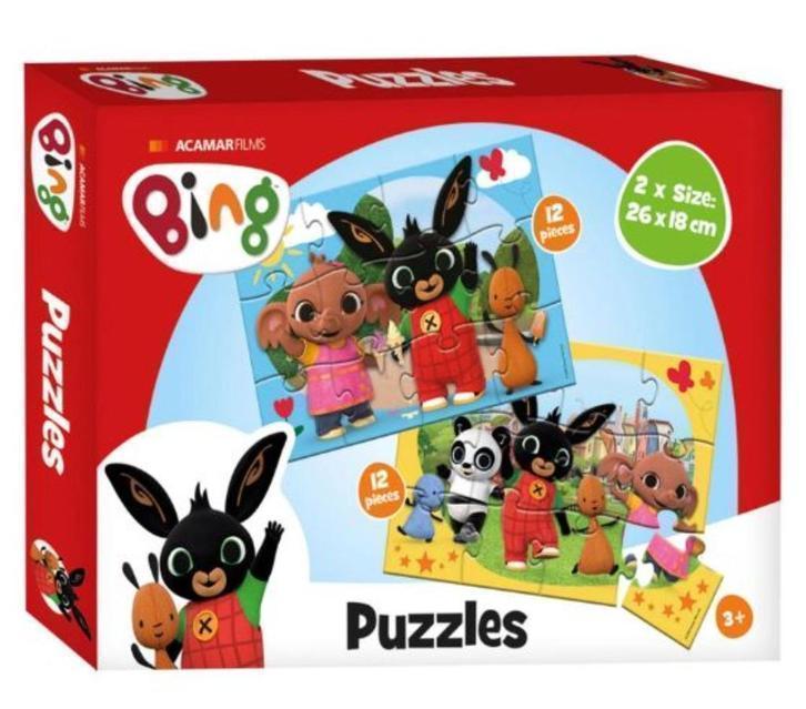 Bing Konijn 2 in 1 Puzzel - 2 x 12 stukjes - Legpuzzel, Kinderen en Baby's, Speelgoed | Kinderpuzzels, Nieuw, 2 tot 4 jaar, 10 tot 50 stukjes
