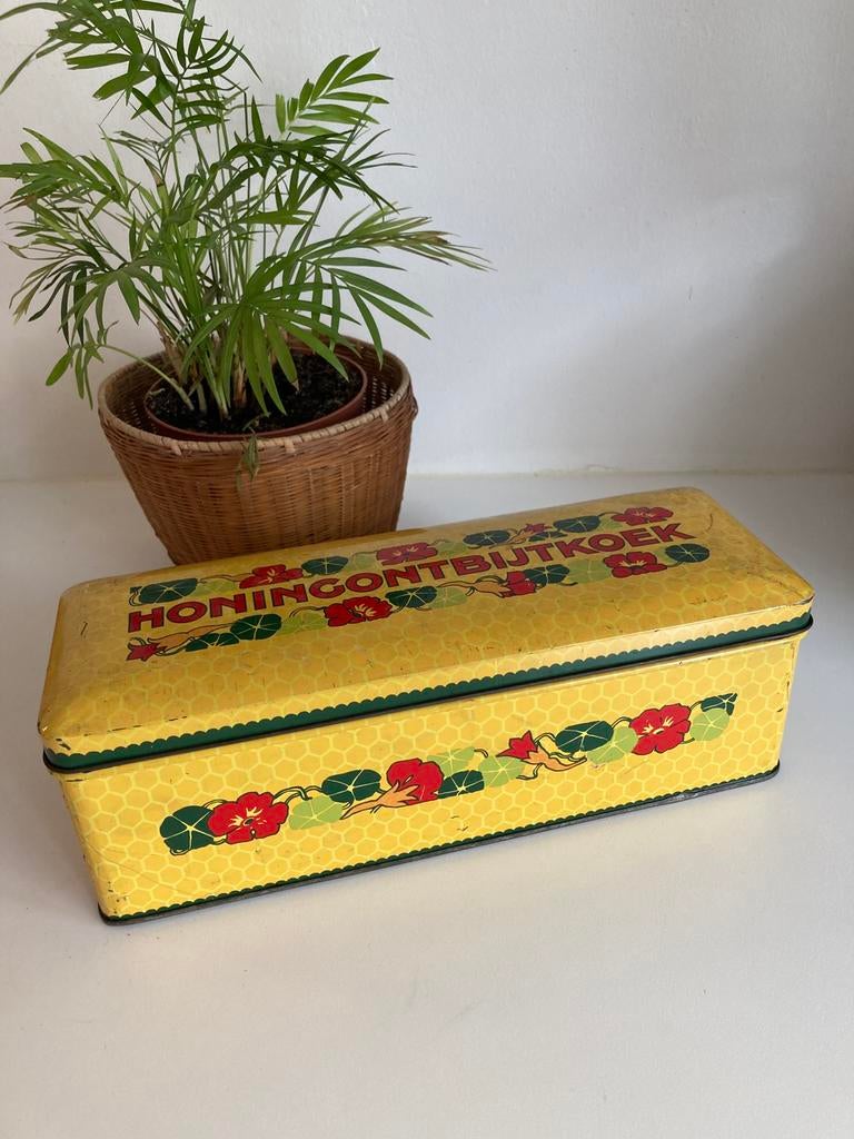 Antieke metalen doos van het merk Verkade, Ophalen of Verzenden, Gebruikt, Koek(jes), Verkade