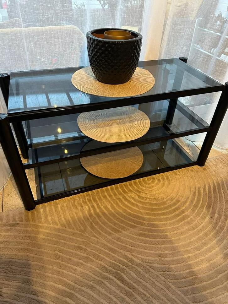 Table basse en verre noir, Maison & Meubles, Tables | Tables de salon, Comme neuf, Enlèvement
