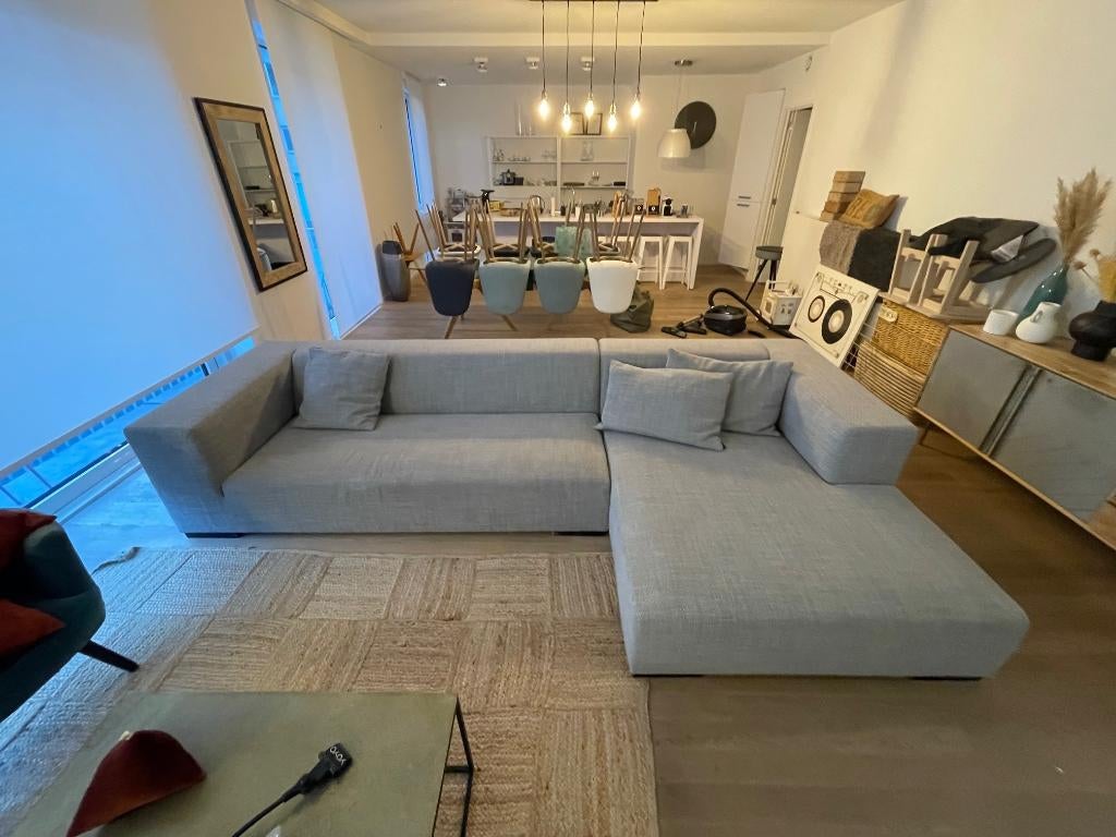 CANAPE EN L + 3 COUSSINS BEIGE, Huis en Inrichting, Zetels | Zetels, Ophalen, Gebruikt, Hoekbank, 300 cm of meer