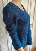 Vintage blauwe trui met V-hals, Kleding | Dames, Truien en Vesten, Vintage, Verzenden, Maat 36 (S)