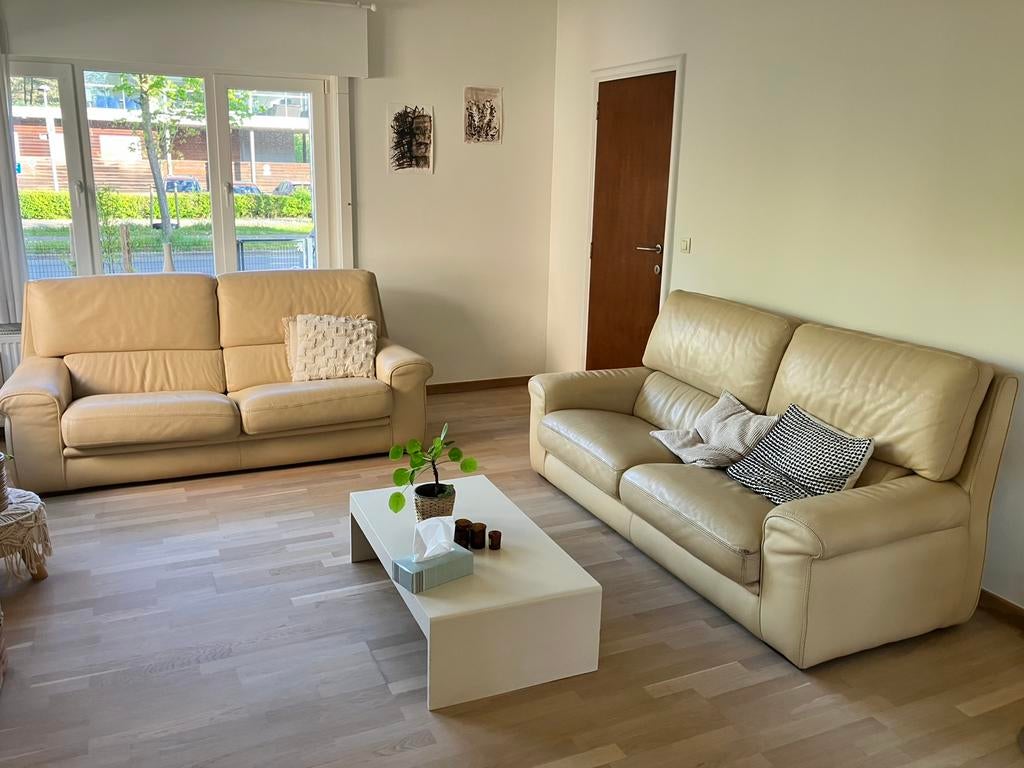 Lederen zetels 2 stuks, moet dringend weg., Ophalen, Gebruikt, Leer