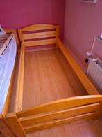 Te koop robuuste  houten bedframe 90 cm, Huis en Inrichting, Slaapkamer | Bedden, Ophalen, 90 cm, Bruin, 210 cm
