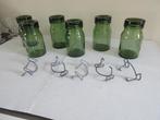 6 bocaux de conserve vintage bocaux en verre vert BULACH, Enlèvement