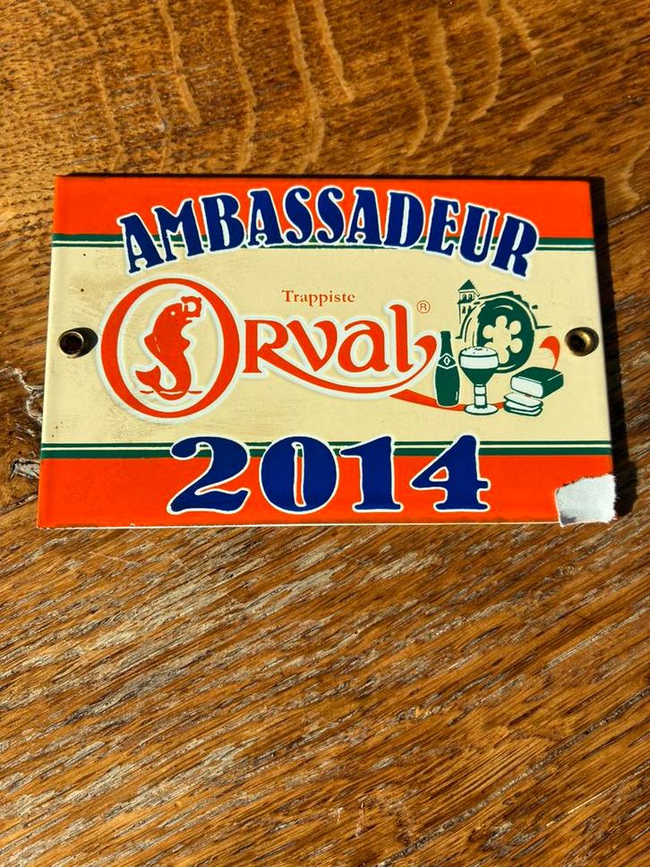 Plaque ambassadeur orval, Collections, Marques de bière, Enlèvement