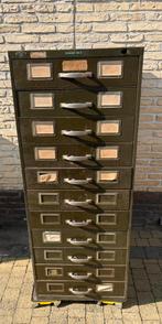 Vintage industriële fichekast – BARO Mechelen (1950s), Ophalen
