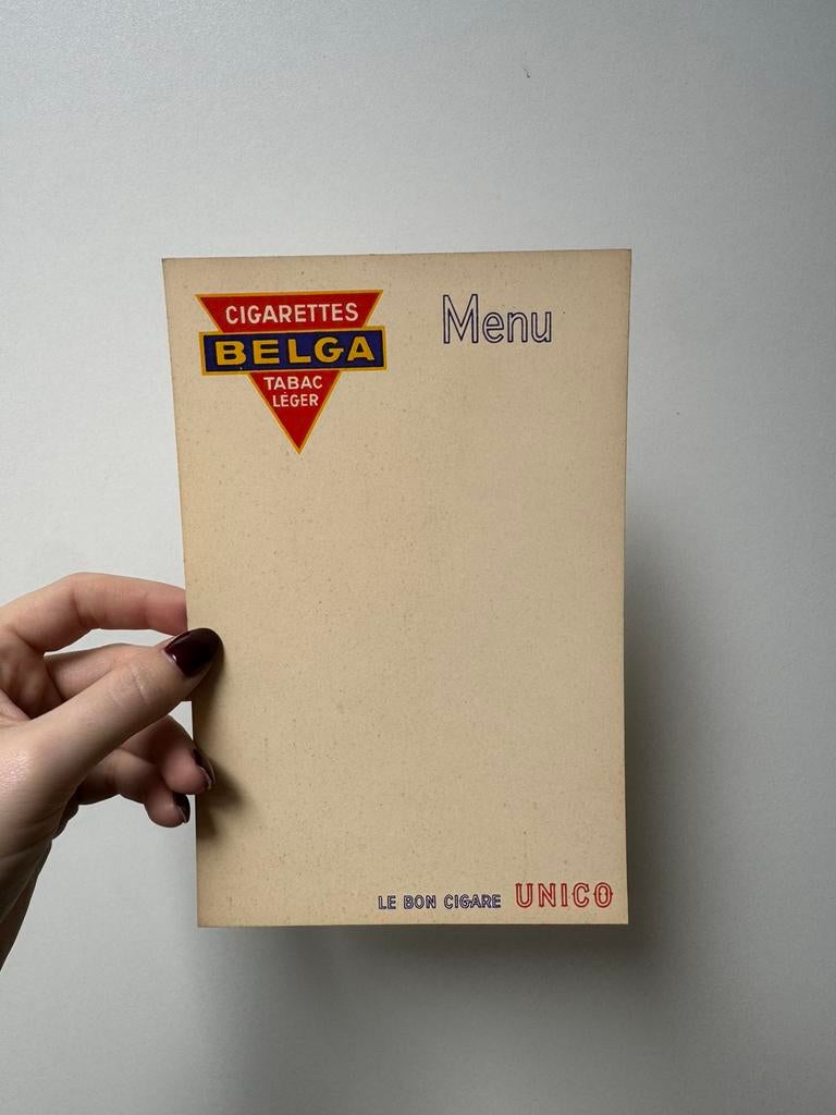 Menu Belga Unique Van der Elst, Collections, Articles de fumeurs, Briquets & Boîtes d'allumettes, Enlèvement ou Envoi, Comme neuf