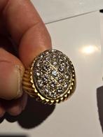 18K Gouden Heren zegelring met 24 diamanten tot.1,4ct, Handtassen en Accessoires, Ringen, Ophalen, Gebruikt, 20 of groter, Met edelsteen