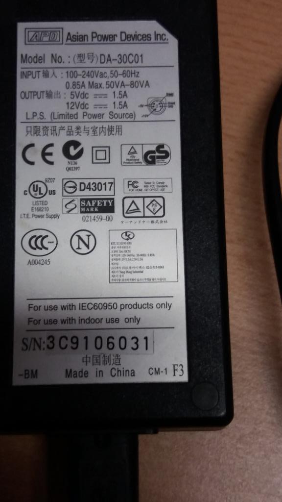 Laptop Voeding AC-adapter - Asian power devices DA-30c01, Computers en Software, Laptop-opladers, Zo goed als nieuw, Ophalen of Verzenden