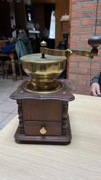 Antiek koffie molen in hout en koper, Antiek en Kunst, Ophalen
