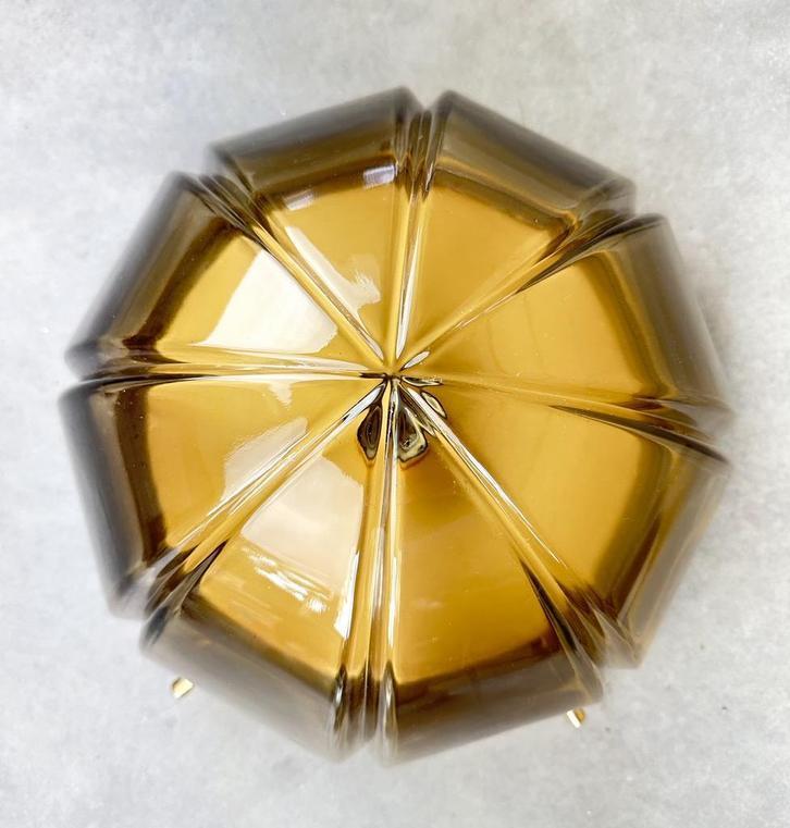 Vintage Peill en Putzler lamp, Huis en Inrichting, Lampen | Plafondlampen, Zo goed als nieuw, Glas, Metaal, Ophalen of Verzenden