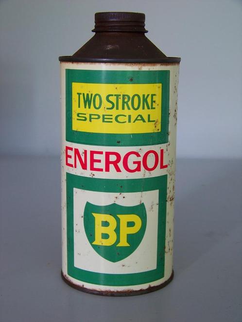 Vintage BP Energol twee takt - olie blik, Verzamelen, Merken en Reclamevoorwerpen, Gebruikt, Verpakking, Ophalen of Verzenden
