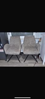 Eetkamerstoelen (4x) Taupe – Draaibaar, Als Nieuw, Met Bon, Huis en Inrichting, Ophalen, Zo goed als nieuw, Stof
