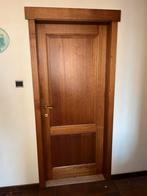 Twee masief eiken deuren met omkasting, Doe-het-zelf en Bouw, Deuren en Vliegenramen, Ophalen, Gebruikt, 80 tot 100 cm, 200 tot 215 cm