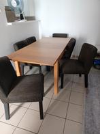 Uitschuifbaar eettafel 6 plus stoelen te koop, Huis en Inrichting, Ophalen, Gebruikt