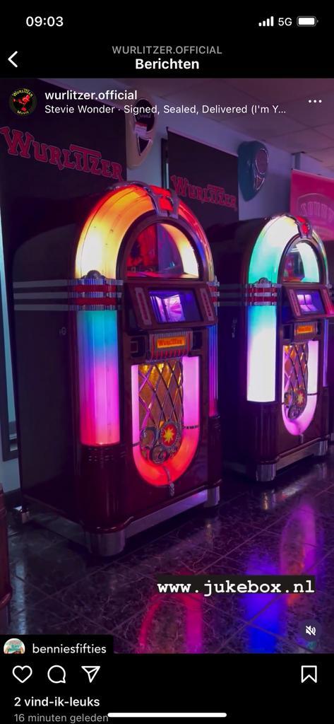 De nieuwe Wurlitzer jukeboxen zijn nu te bestellen!, Collections, Machines | Jukebox, Neuf, Wurlitzer, Enlèvement ou Envoi