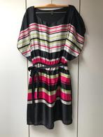 Yessica gevoerde zwarte jurk met witte en roze lijnen - Maat, Yessica, Maat 38/40 (M), Ophalen of Verzenden, Zo goed als nieuw