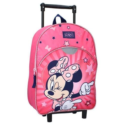 Roze Minnie Mouse Trolley Rugzak - Disney, Handtassen en Accessoires, Koffers, Nieuw, Overige materialen, Uitschuifbare handgreep