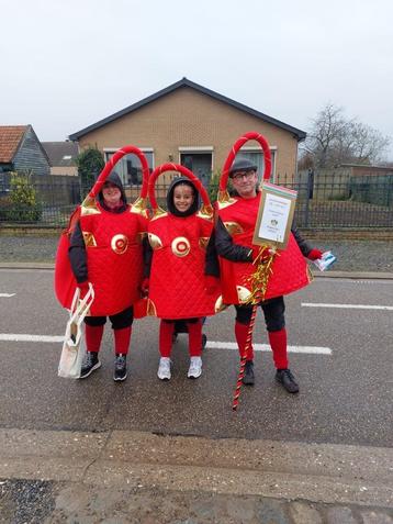 3 carnavalspakken : handtassen, rood heel mooi  beschikbaar voor biedingen