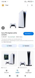 Ps5 digitale editie, Consoles de jeu & Jeux vidéo, Consoles de jeu | Sony PlayStation 5, Comme neuf, Enlèvement ou Envoi