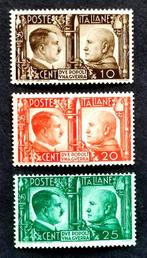 3X Wapenbroederschap Hitler & Mussolini Italië 1941 POSTFRIS, Postzegels en Munten, Ophalen of Verzenden, Postfris
