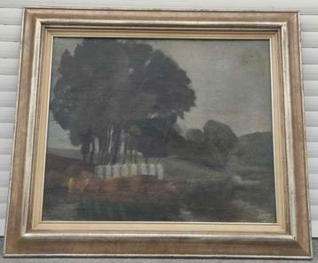 Huile sur toile signe Fernand dresse beschikbaar voor biedingen