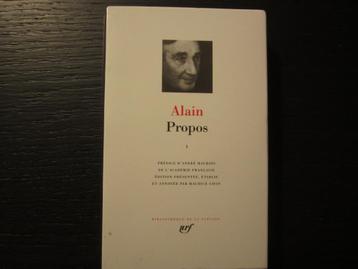 Propos I  -Alain-   Bibliothèque De la Pléiade