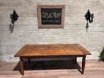 Doorleefde boerentafel - 224 x 101 cm + 78 cm hoog, Landelijk, Utilisé, 50 à 100 cm, Chêne