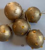 Goud’ papier kerstballen, Diversen, Kerst, Ophalen of Verzenden, Zo goed als nieuw