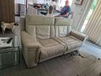 Lederen fauteuil met 2 electrische relaxzetels, Huis en Inrichting, Fauteuils, Ophalen, Gebruikt, Leer, Klassiek/modern