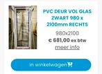 Zwarte glazen pvc deur, Doe-het-zelf en Bouw, Ophalen, Glas, Buitendeur