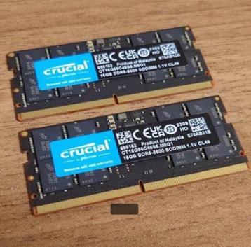 SODIMM Crucial 2X16Go 5600Mhz neuve, Neuf, 32 GB, Enlèvement ou Envoi, DDR5