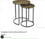 Mooie bijzettafeltje in goudkleurig, Huis en Inrichting, Tafels | Bijzettafels, Ophalen, Nieuw, Rond