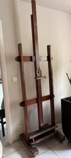 Grote houten schildersezel – verstelbaar & op wieltjes, Antiek en Kunst, Ophalen