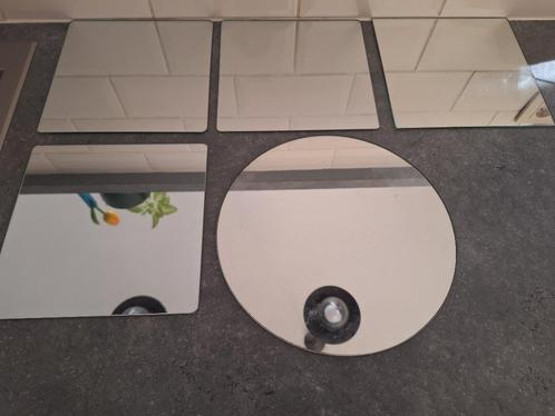 Kleine spiegeltjes rechthoekig en rond, Huis en Inrichting, Woonaccessoires | Spiegels, Gebruikt, Minder dan 50 cm, Minder dan 100 cm
