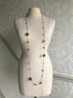 Groene/gouden parelketting, Ophalen of Verzenden, Gebruikt, Goud, Overige materialen