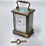Antiek Antieke klok Victorian Clock 1880 Brass Carriage old, Antiek en Kunst, Ophalen of Verzenden