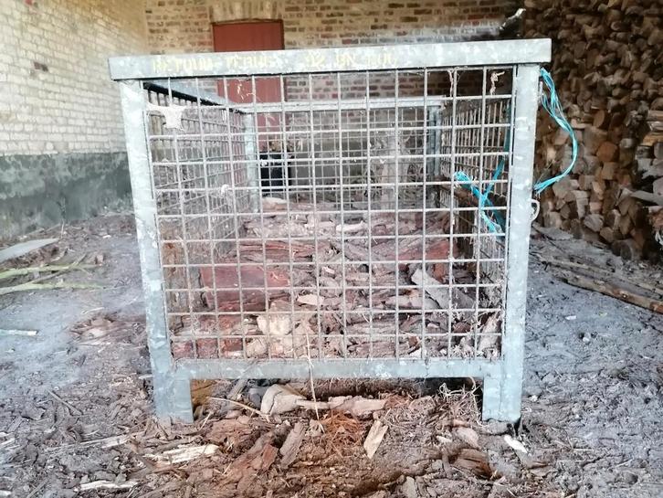 Gegalvaniseerde stalen grote gaasbak / houtcontainer, Huis en Inrichting, Haarden, Ophalen